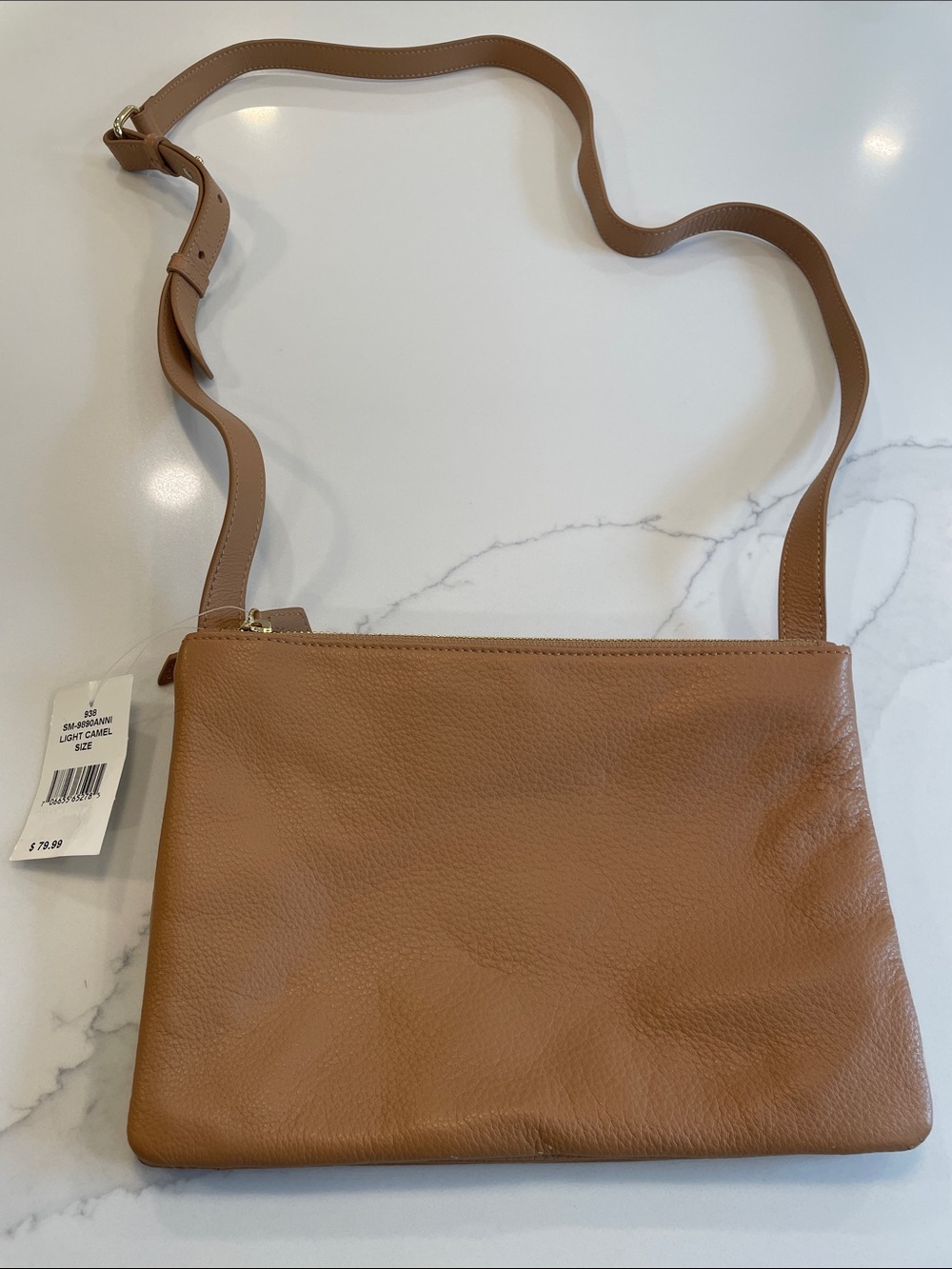 Saks Fifth Avenue Light Camel Leather Crossbody